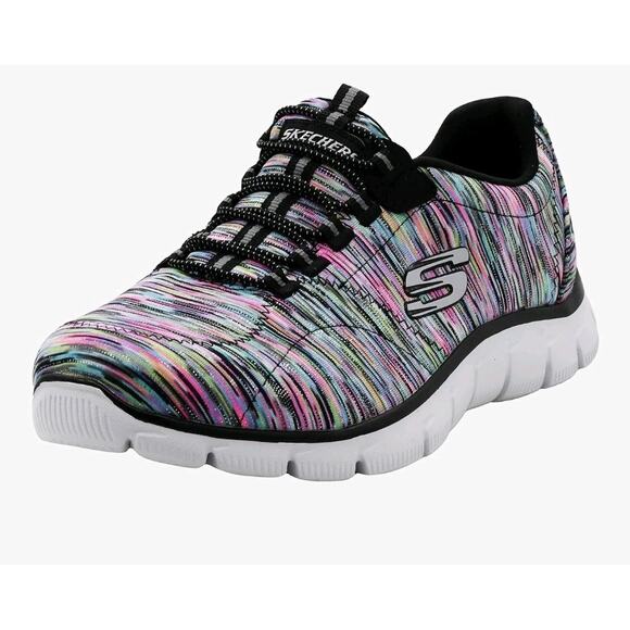 Skechers Women's Shoes Empire Black Multicolor Pink Blue Memory US 7 - Picture 1 of 10